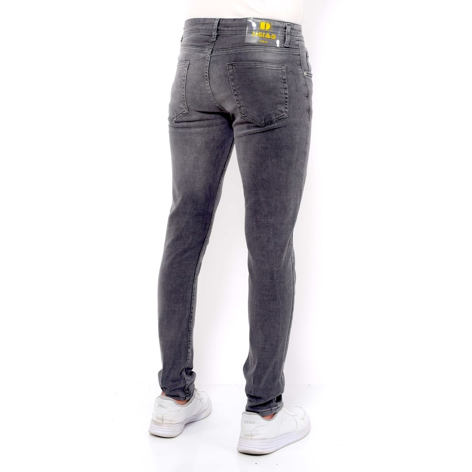 Slim Fit Jeans Heren Met Scheuren -DC-041- Grijs