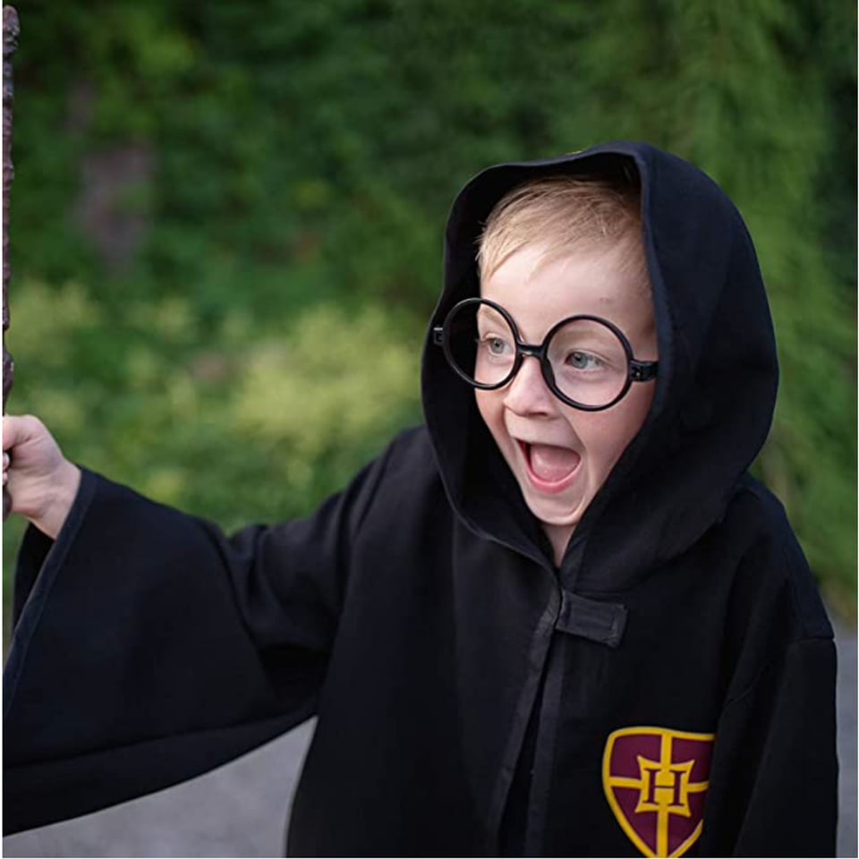 Wizard Cloak with Glasses - Black (7-8 Jr)
