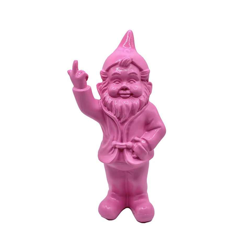 Beeldje Kabouter Fuck You Roze 15cm