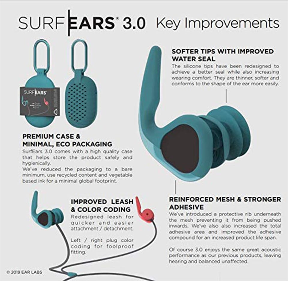 Surf Ears Surf Ears 3.0 Red / Teal