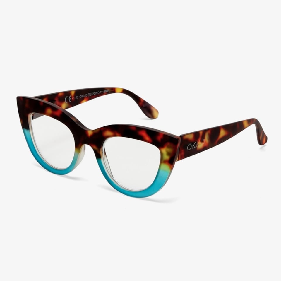 Leesbril CLAUDIA Cat-Eye Havana Blue OK023HB
