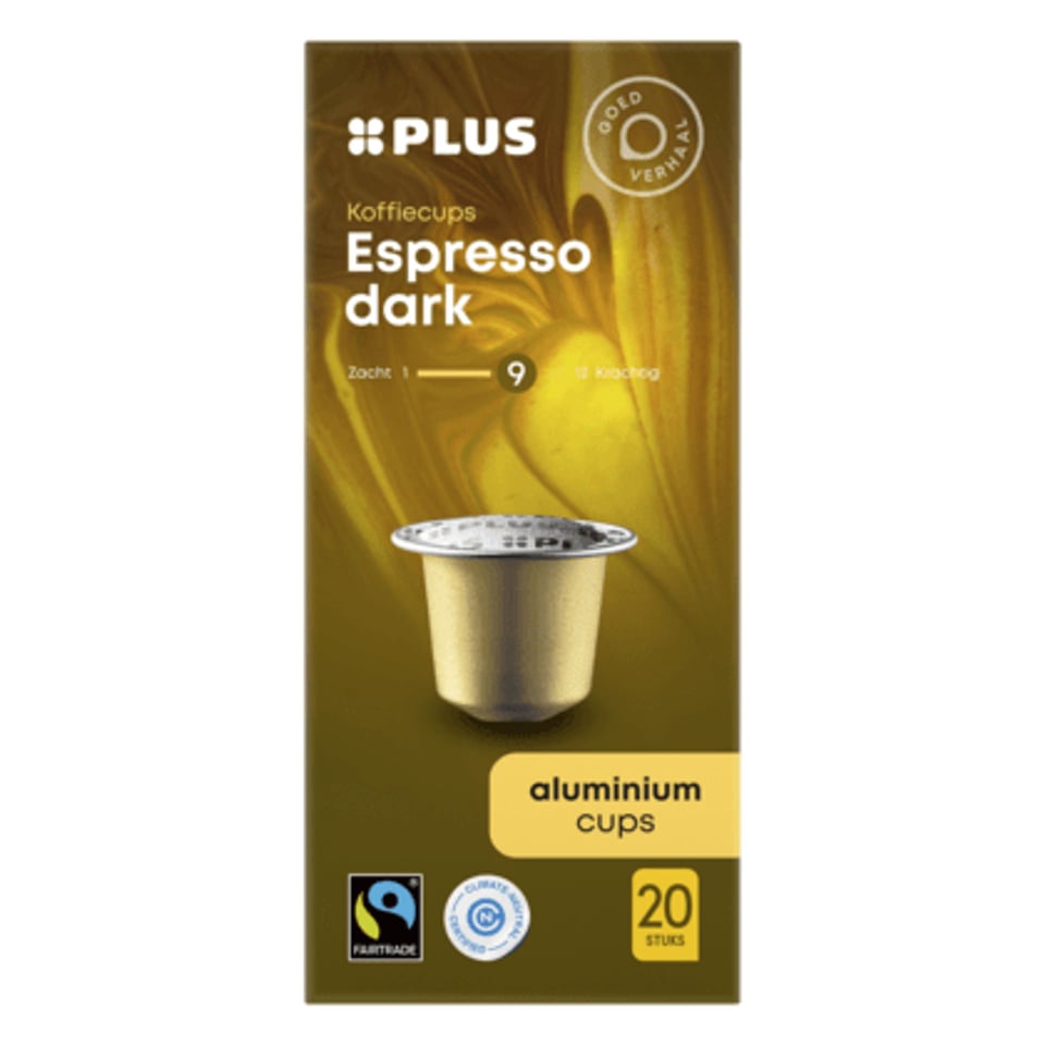 PLUS Koffiecups Espresso Dark Sterkte 9