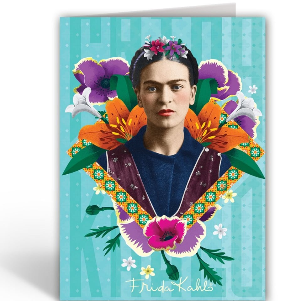 Dubbele Kaart Frida Kahlo Blauw