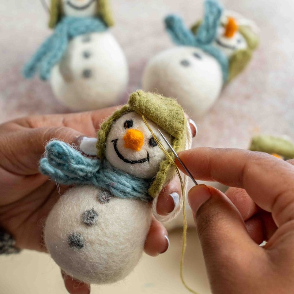 Hanger Sneeuwpop IJsblauw