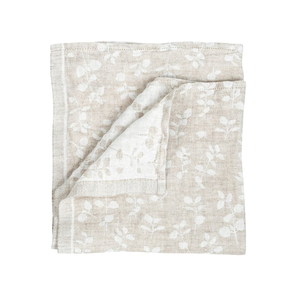 Meirame, Linnen Servet, Naturel-Wit