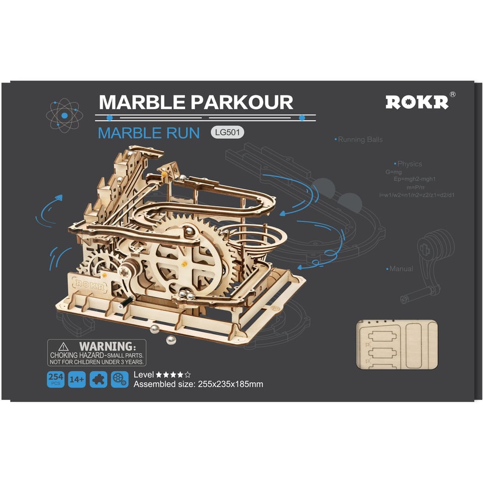 Marble Run waterwheel coaster Set Wooden 3D puzzle