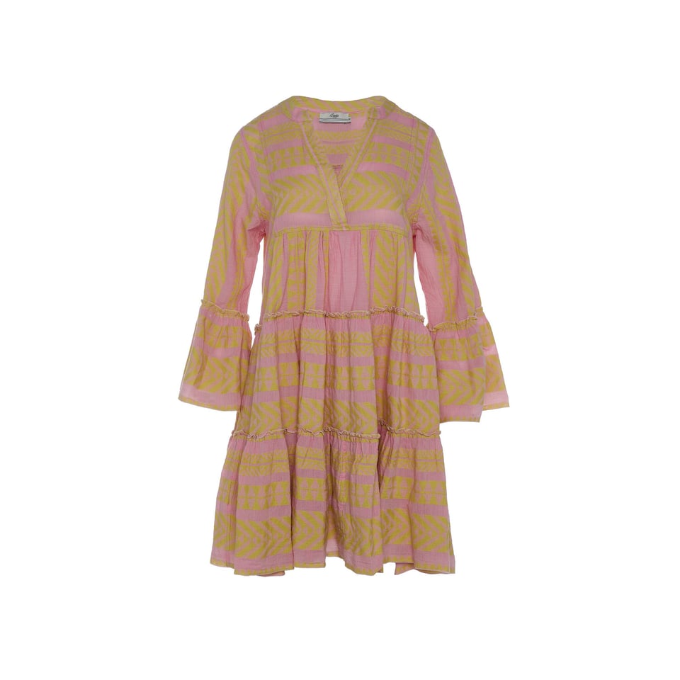 Devotion Ella Short Dress - Yellow / Pink
