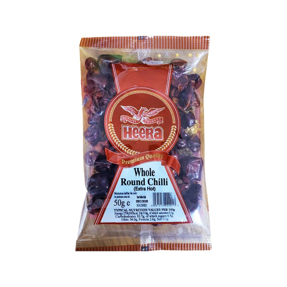 Heera Round Chilli Whole 50 Grams