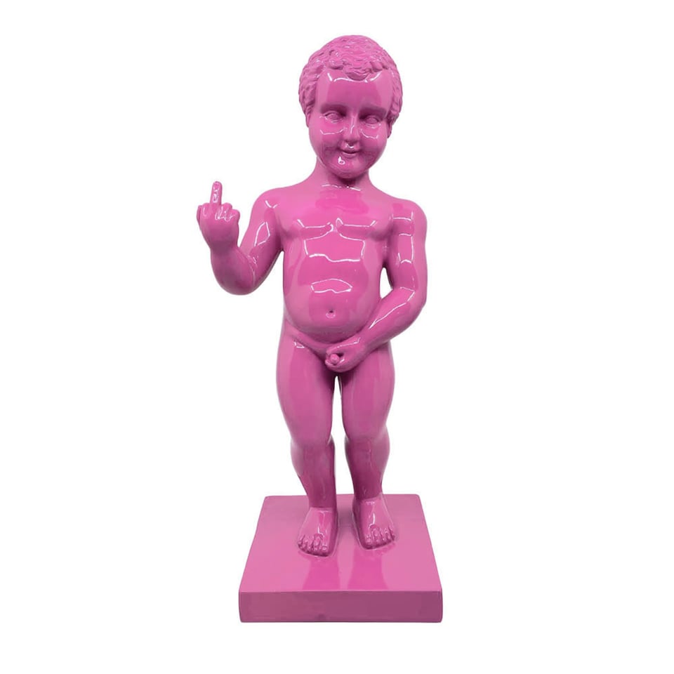 Beeld Manneken Pis Fuck You Roze 20x45cm