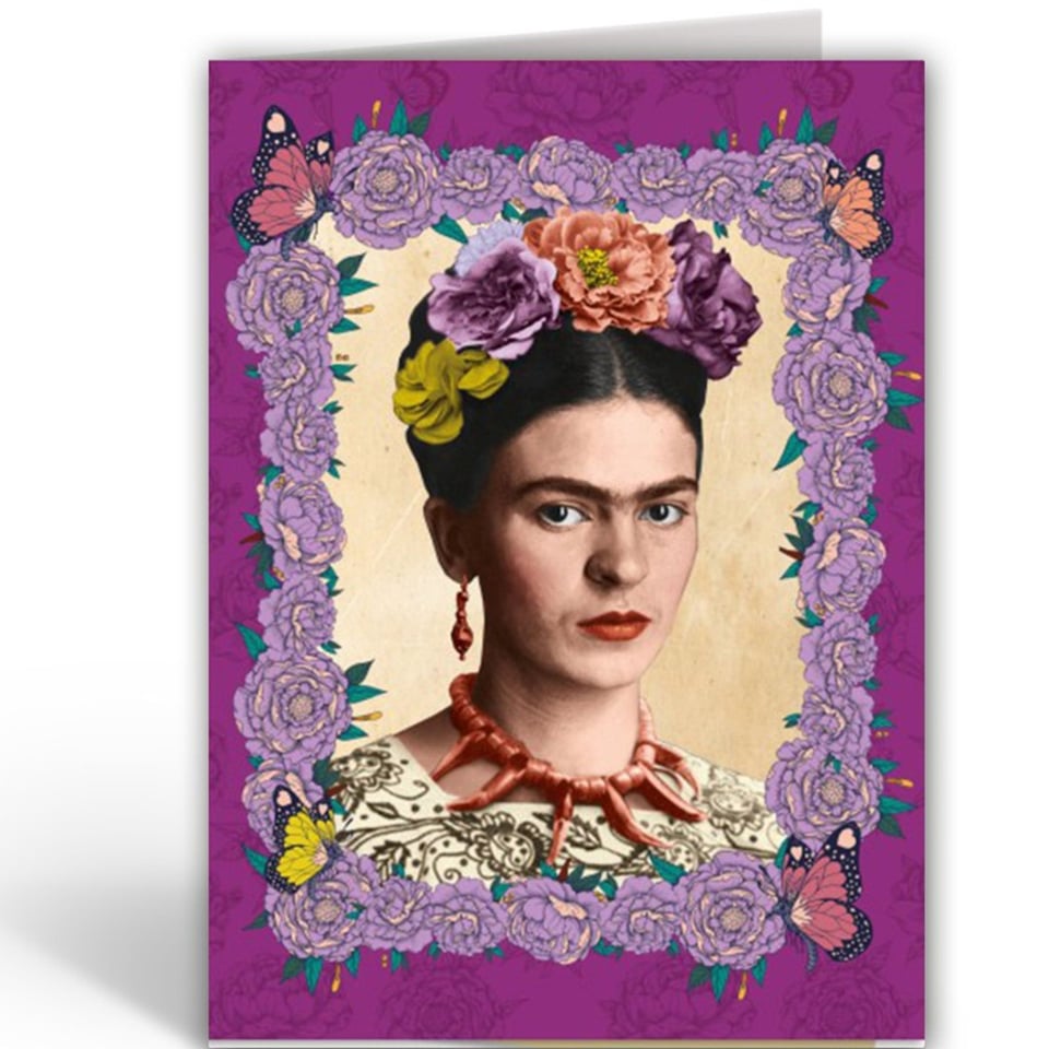 Dubbele Kaart Frida Kahlo Paars