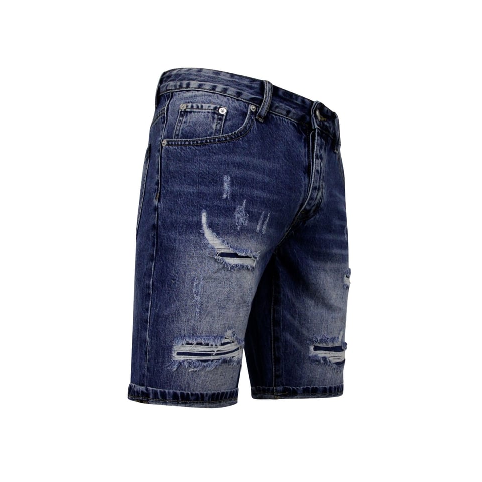 Slim Fit Korte Broek Heren - Denim Short - Blauw