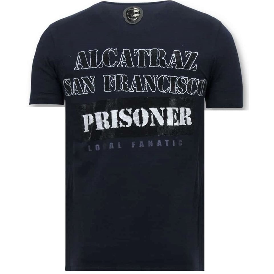 Exclusieve Heren T-Shirt - Alcatraz Prisoner - Blauw