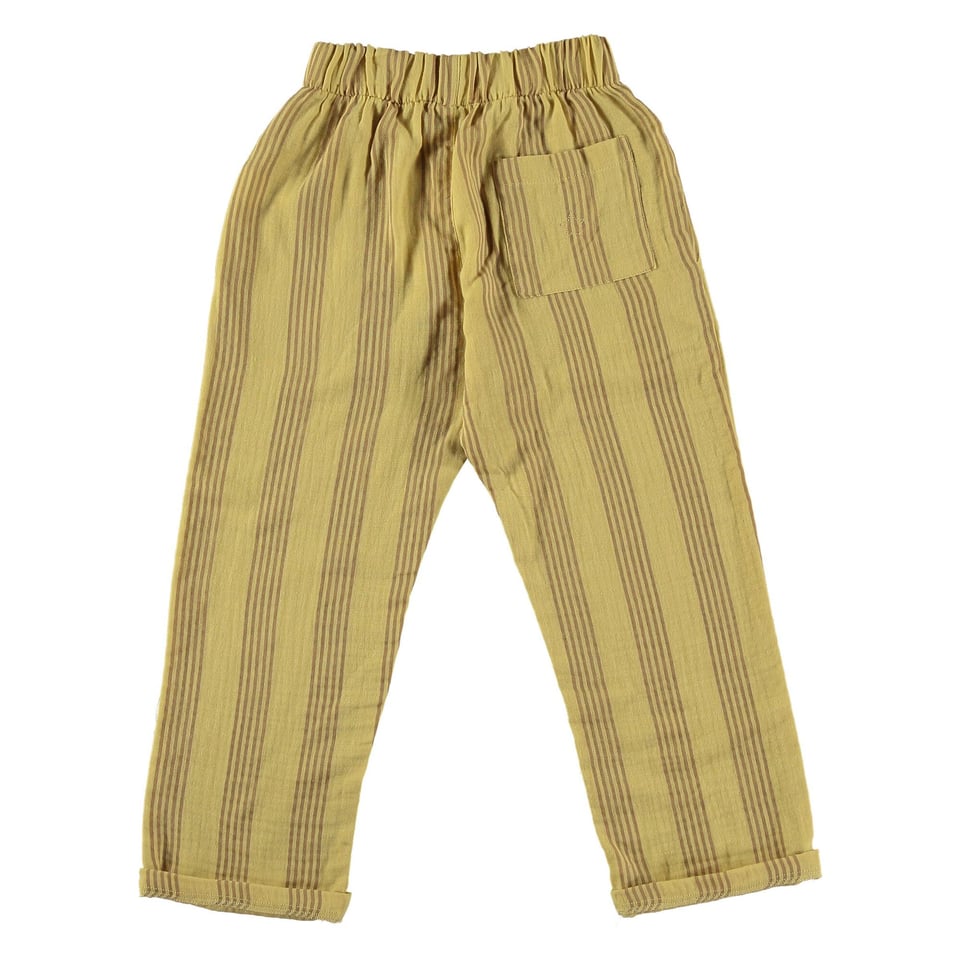 Tocoto Vintage Striped Pyjama Style Pants Yellow
