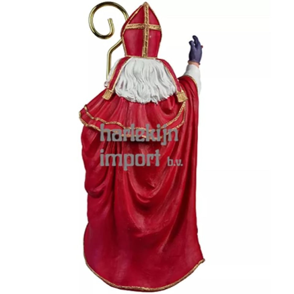 Polystone Sinterklaas, Zwaaiend. 40 Cm