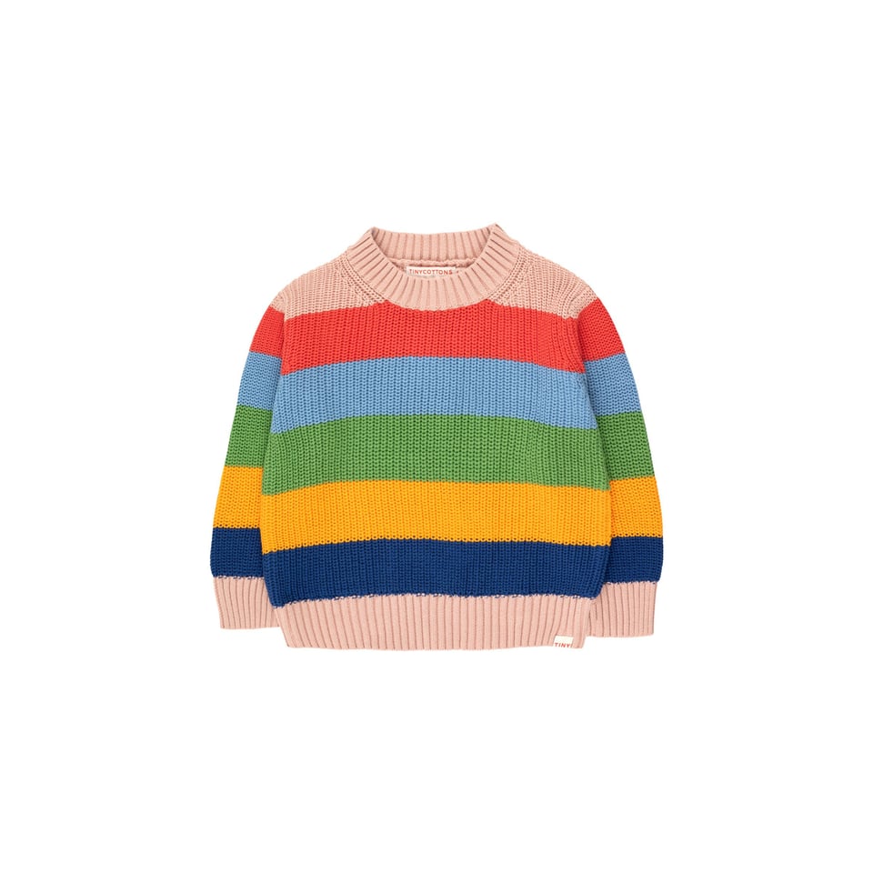 TINYCOTTONS STRIPES TEE *papaya/washed blue/yellow* TINYCOTTONS STRIPES TEE *papaya/washed blue/yellow*
