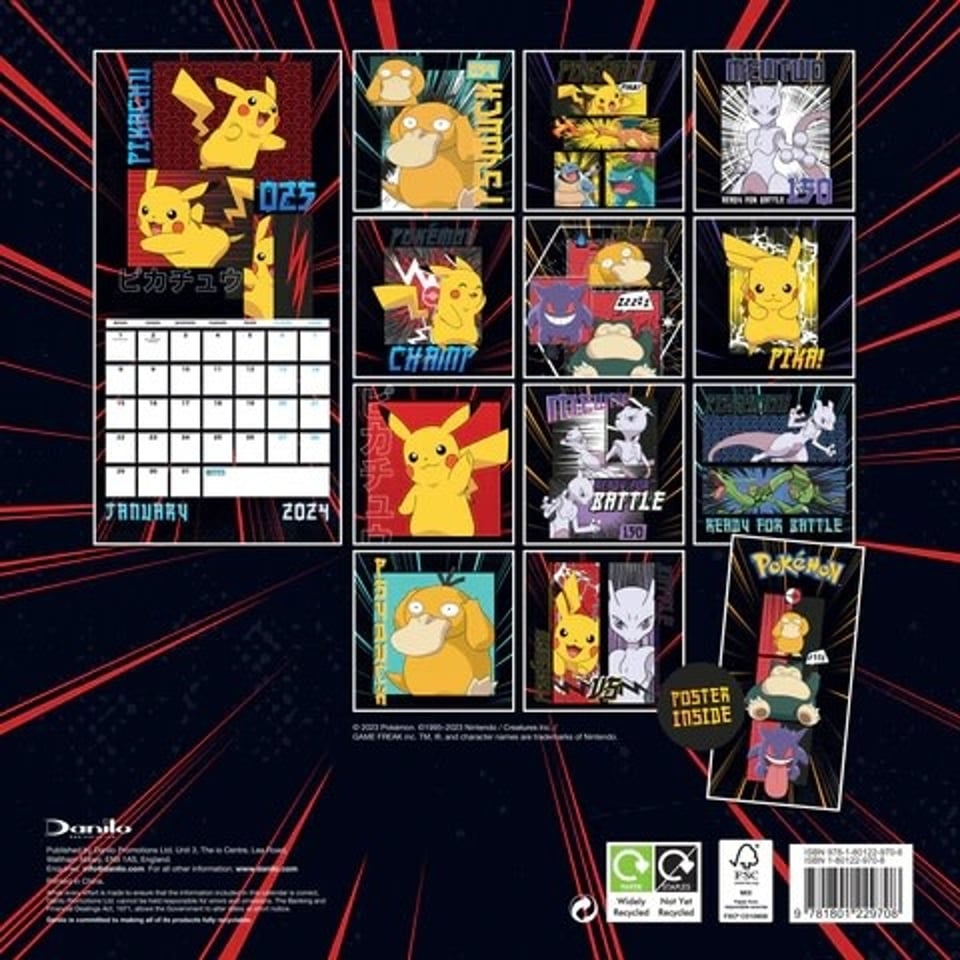 Pokémon 2024 Kalender - 2024 Calendar