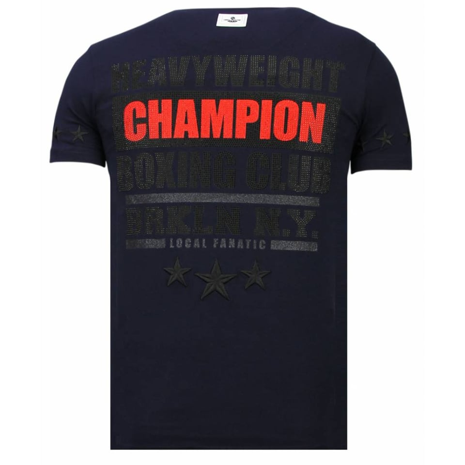 Iron Mike Tyson - Rhinestone T-Shirt - Navy