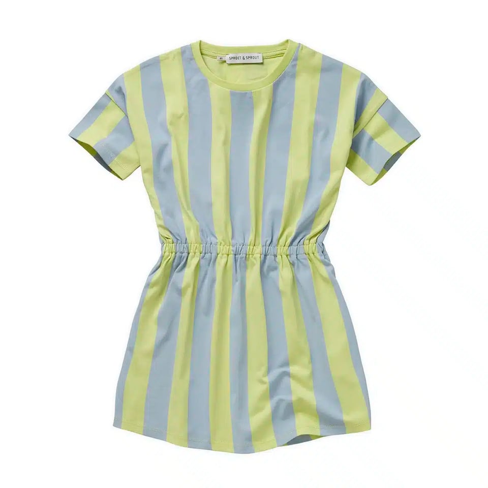 Sproet & Sprout Skater Dress Stripes Citrus