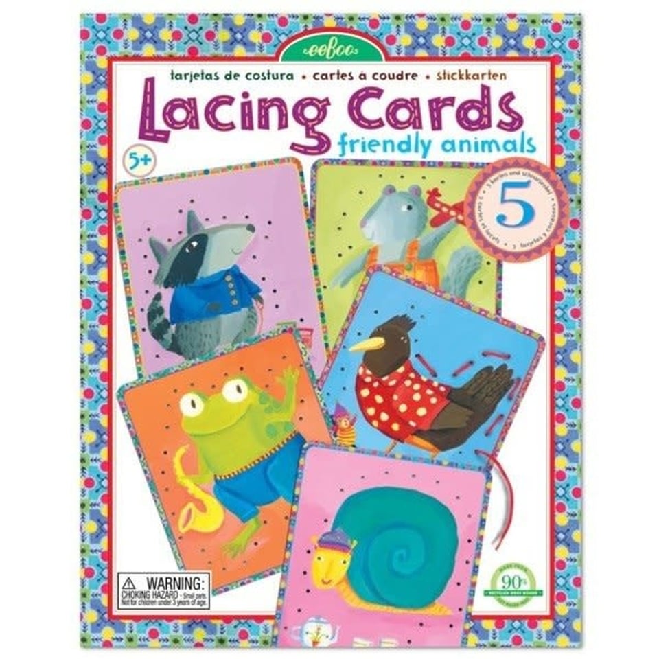 Eeboo Lacing Card Friendly Animals 5+