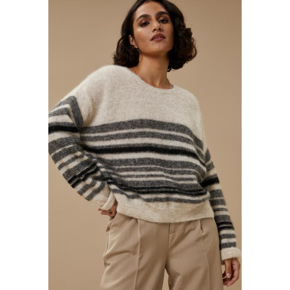By-Bar Liz Stripe Pullover Jet Black