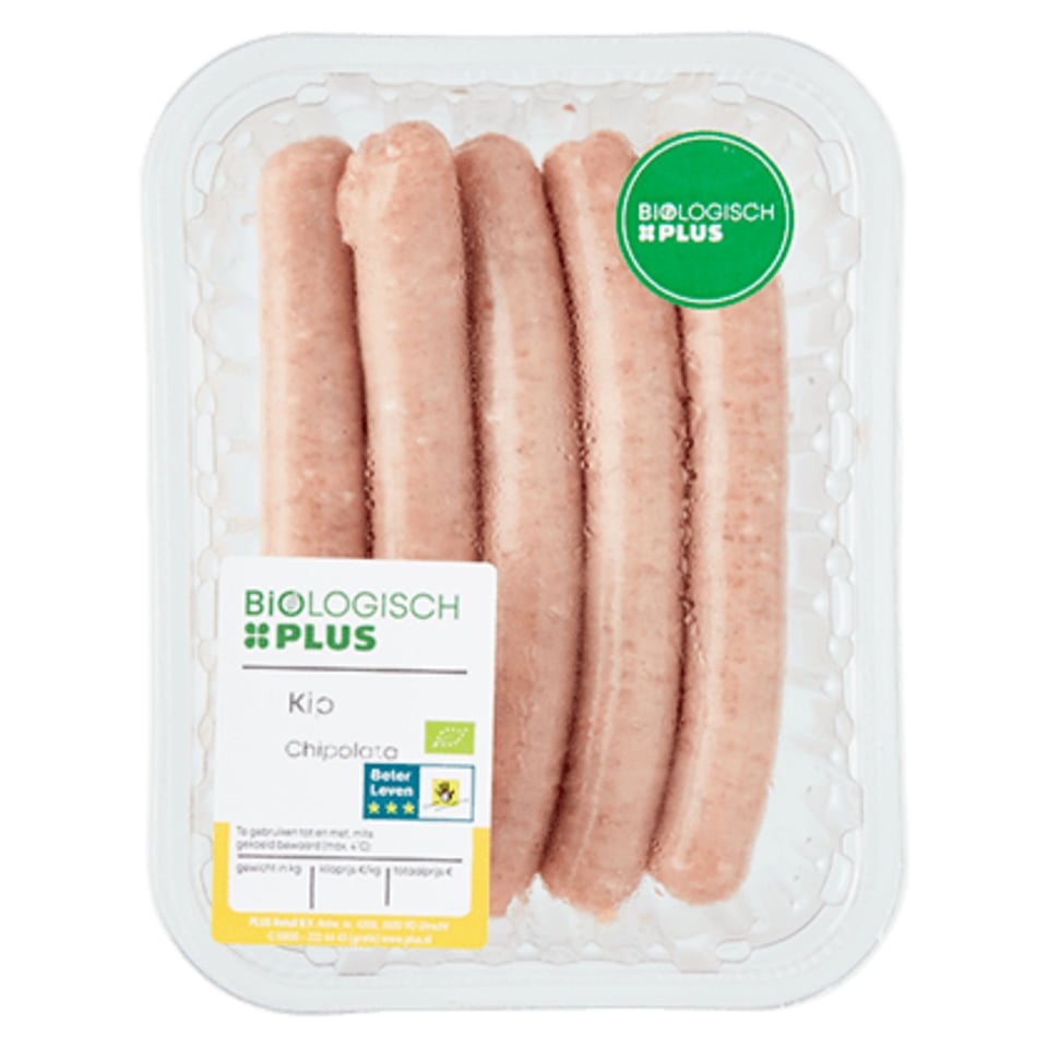 Biologisch PLUS Kip Chipolataworstjes Biologisch