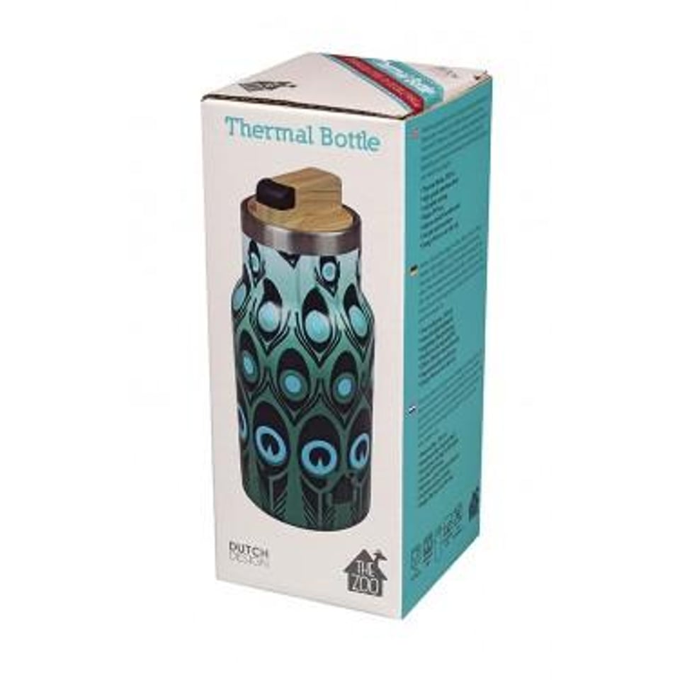 The Zoo Thermal Bottle Peacock Double Wall
