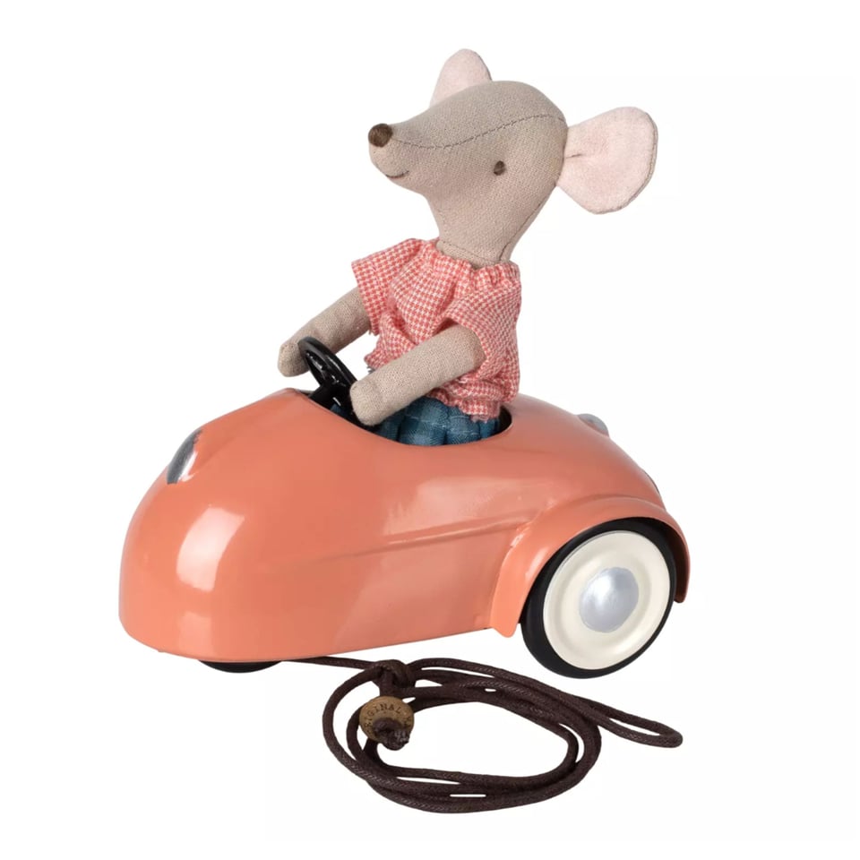 Maileg Mouse, Car - Coral
