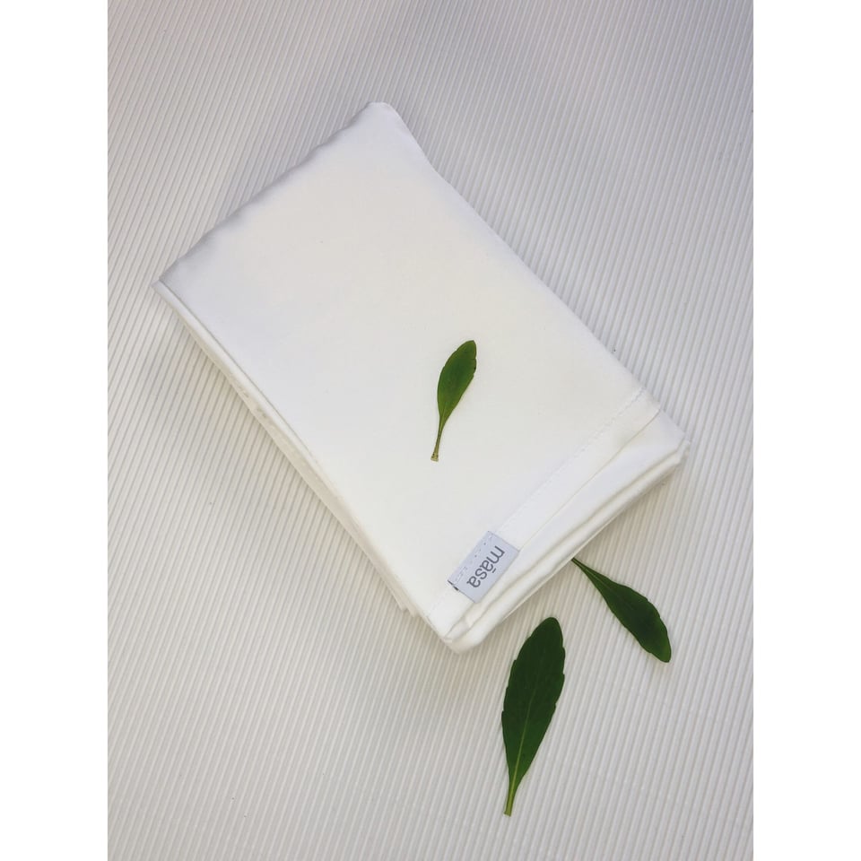 Organische Satijn Zijden & Eco Modal Kussensloop in Pearl White