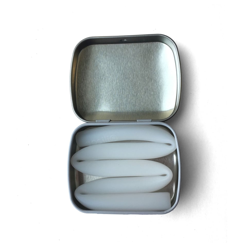 Reusable Silicone Straw X-Long Travel Case Frost