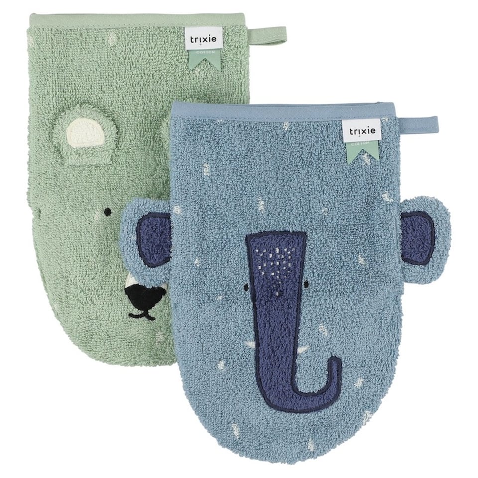 Trixie Washandje 2-Pack Mr. Polar Bear - Mrs. Elephant