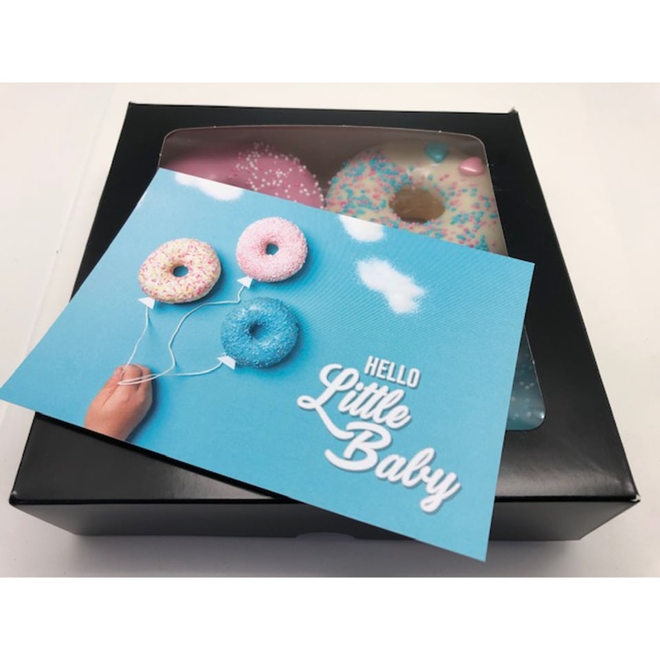 Baby Op Komst Donutbox Met Kaart