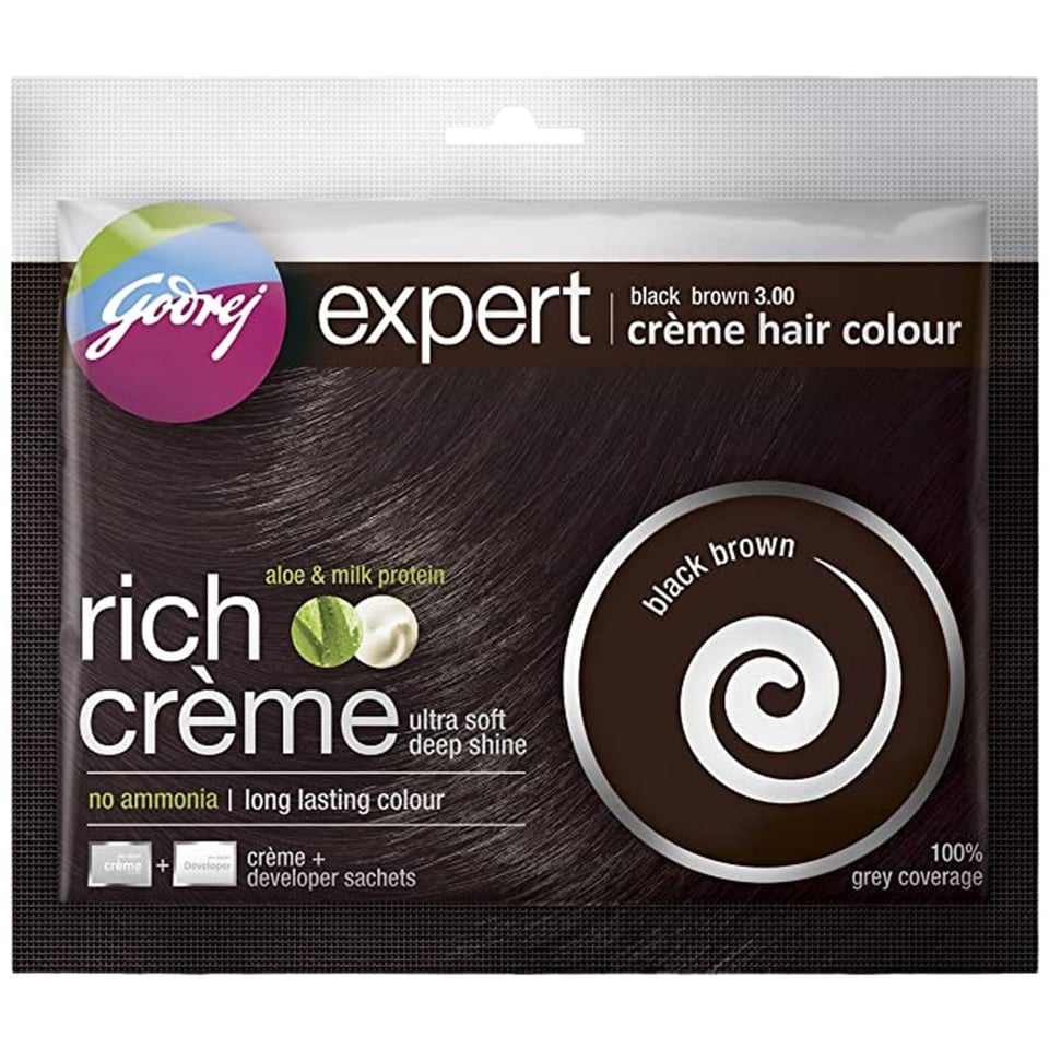 Godrej Hair Colour Creme Black Brown 20Gr