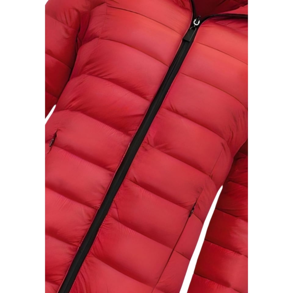 Puffer Jacket Dames Lang Gewatteerd - Slim Fit - Rood