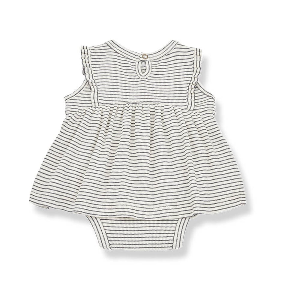 1 + In The Family Organic Baby Dress, Ribbed Jersey, Graphite 