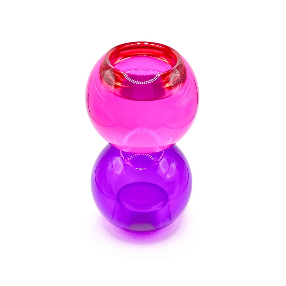 Kandelaar Votief Paars-Fuchsia Kristal Glas 7x13cm