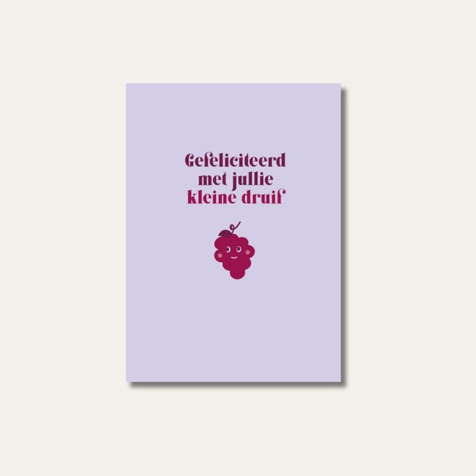 Le Club Des Vins - Wenskaart - Gefeliciteerd Kleine Druif