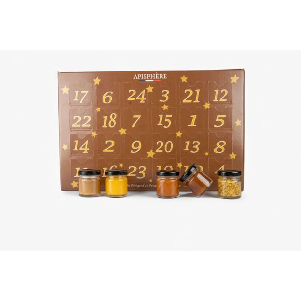 Adventskalender voor honing en bijenkorfproducten