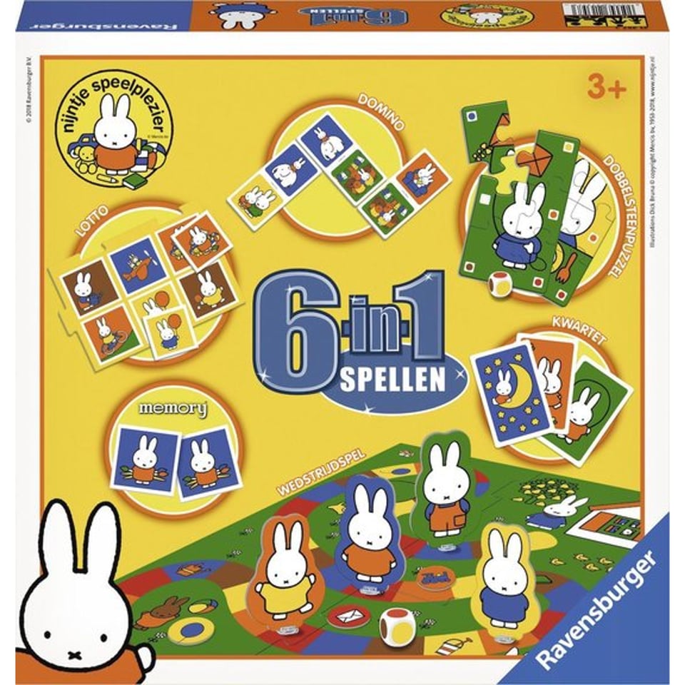 Spel Nijntje 6 in 1 Lotto-Memory-Domino- Kwartet-Puzzel-Weds
