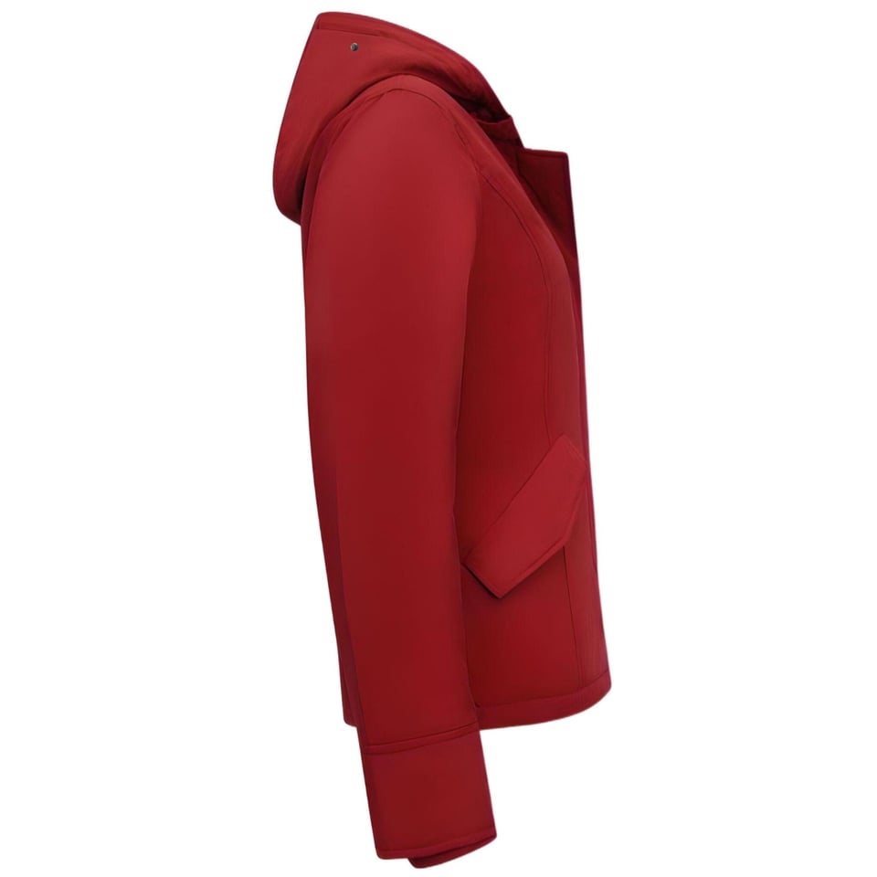Winterjas Dames Gewatteerd Met Capuchon Rood