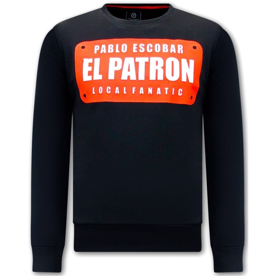 Heren Sweater - Pablo Escobar EL Patrom - Zwart