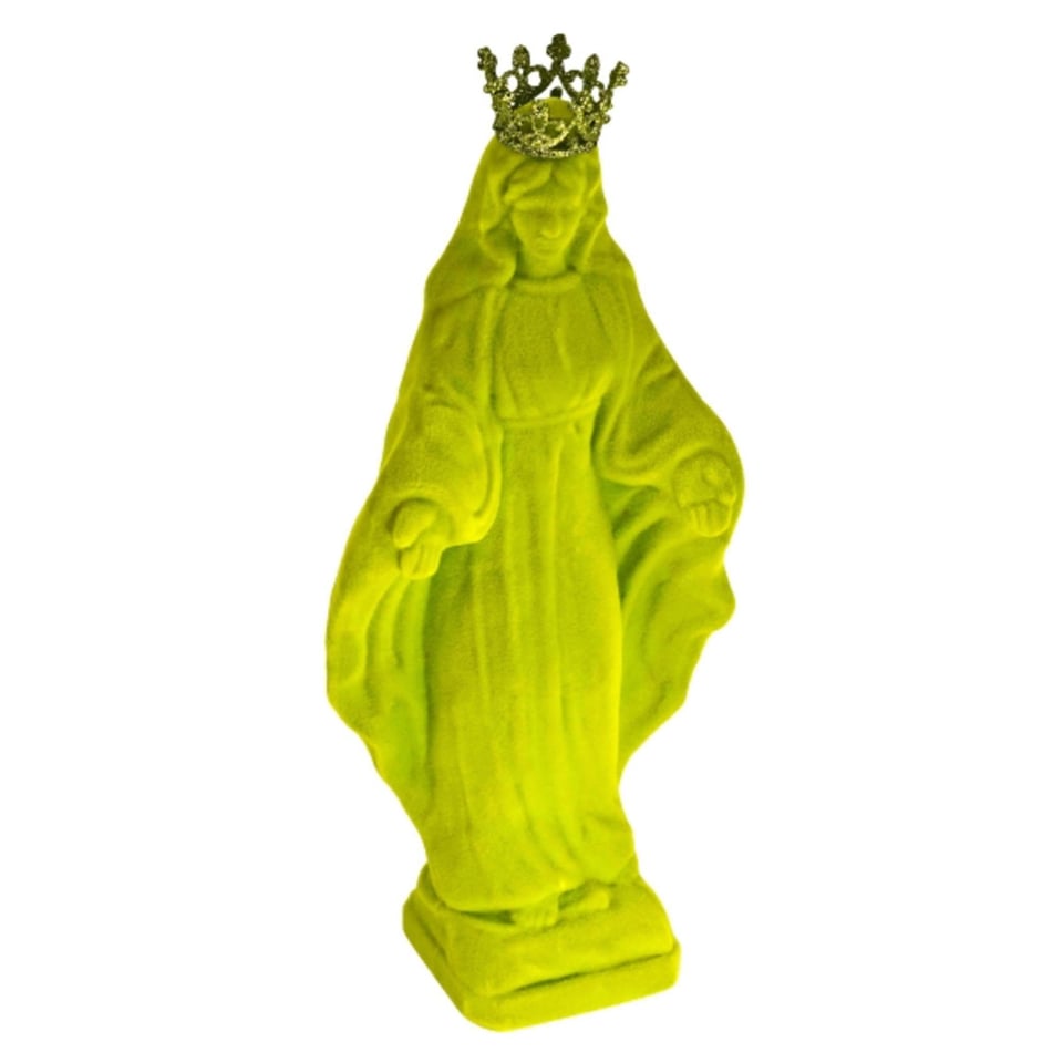 Beeld Madonna Met Kroon Flock 23x52cm in 2 Kleuren