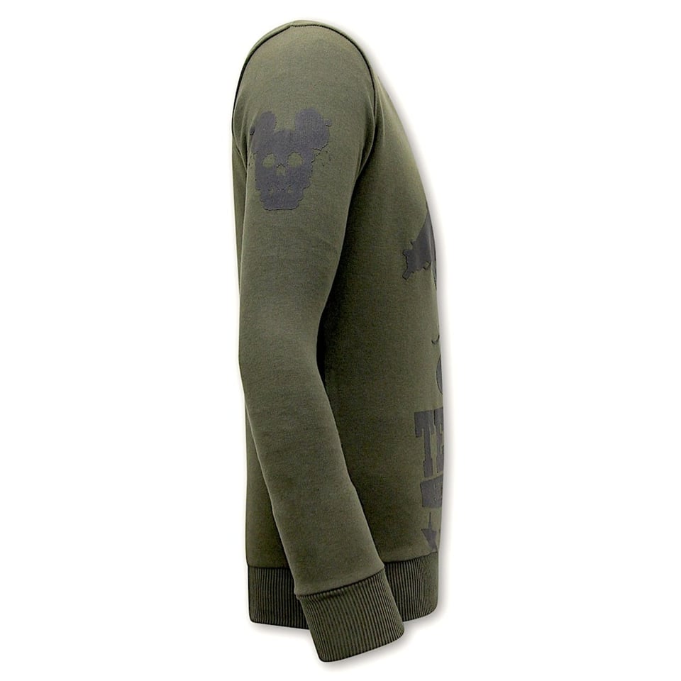 Heren Sweater Met Print - Terror Mouse - Groen