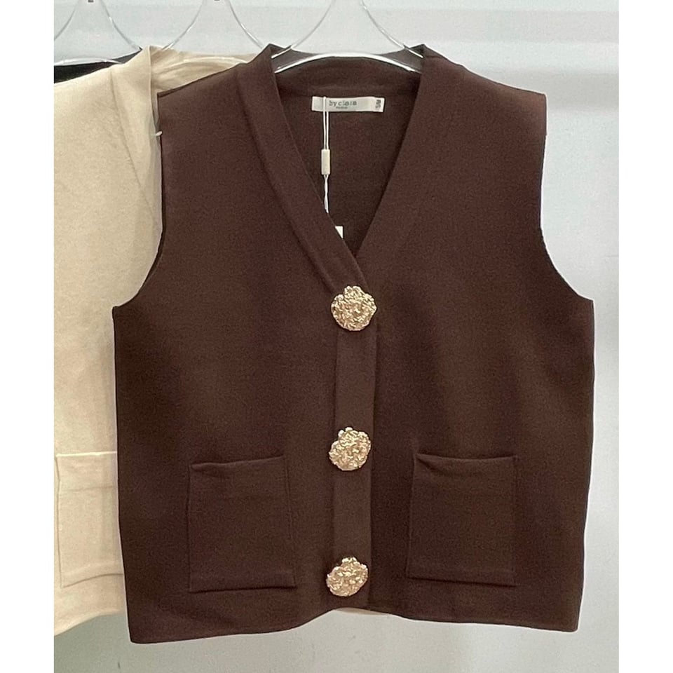 New Marron Brown - Cardigan gilet