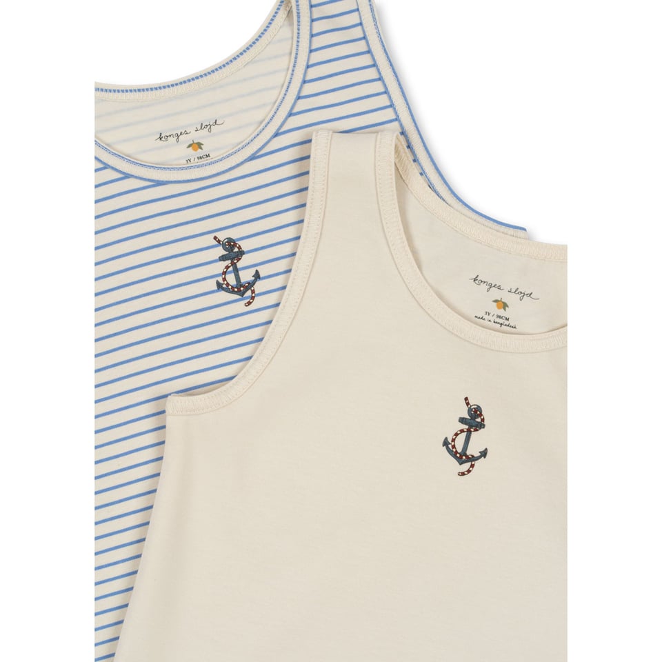 Konges Sløjd Basic 2 Pack Tanktop Gots Stripe Provence Mix