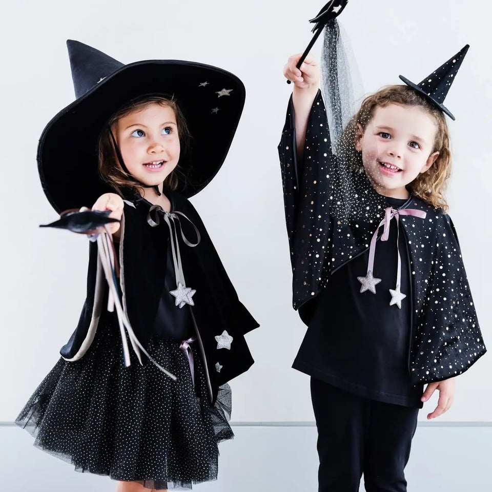 Mimi & Lula Raven Starry Velvet Mini Witch Hat