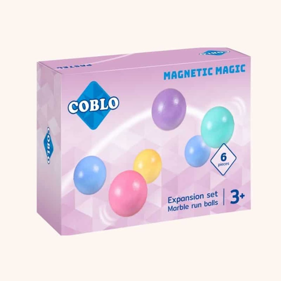 Coblo Knikkerbaan Ballen 6 Stuks - Pastel