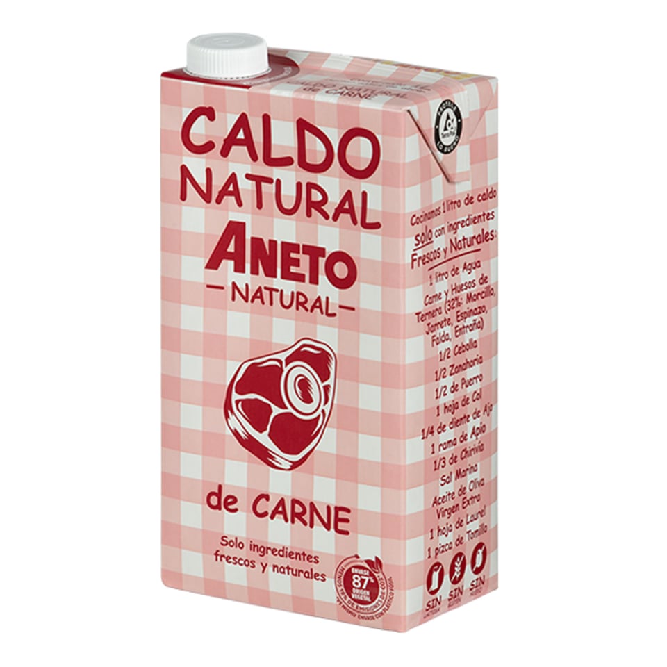 Caldo Natural Aneto De Carne 1L