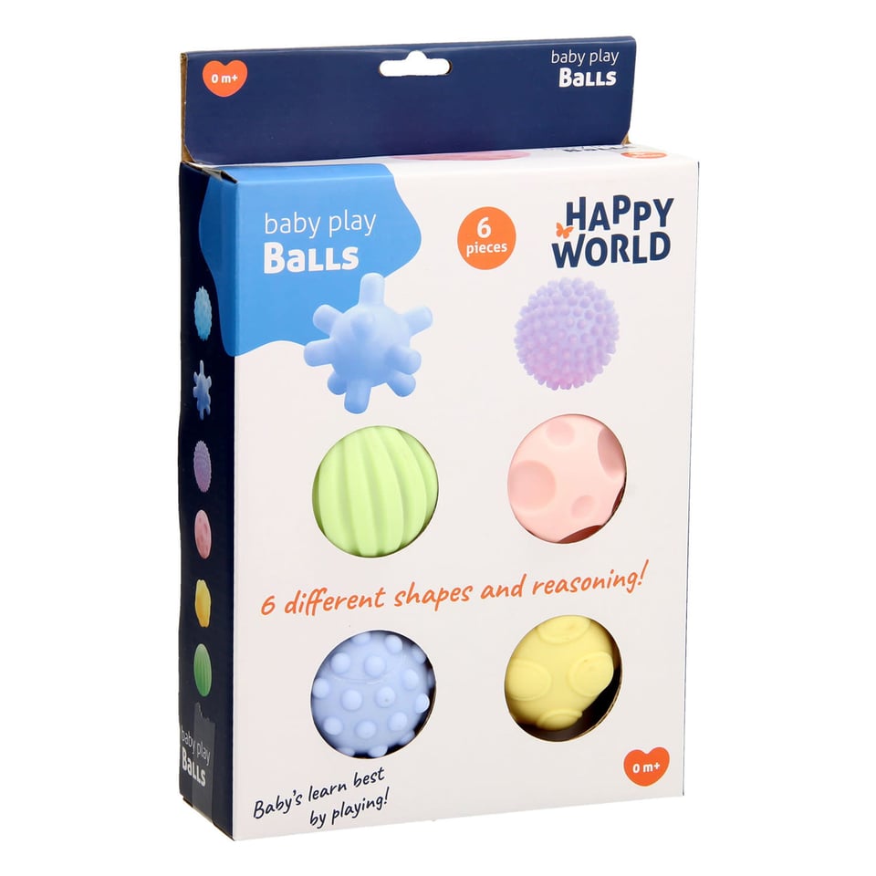 Happy World Motoriek en Zintuig Ballen 6 Stuks +18 Mnd