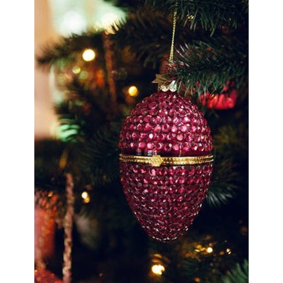 Kerstbal Faberge Ei Roze Met Diamanten