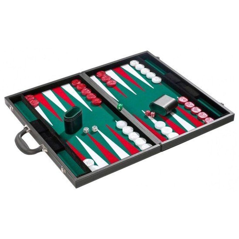 Backgammon Kunstleer Philos 53cm Groen